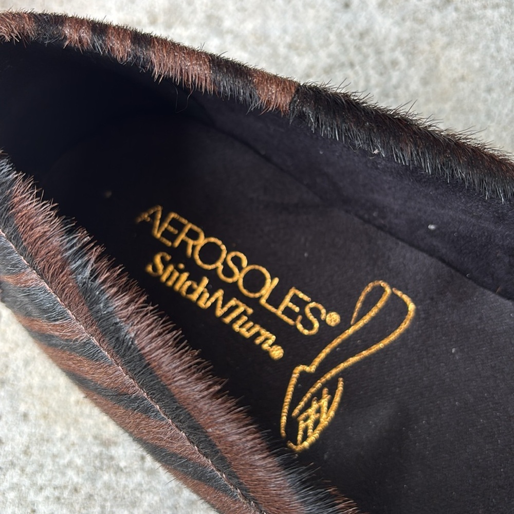 AEROSOLES Brown Zebra-Print Loafers - Picture 6 of 13